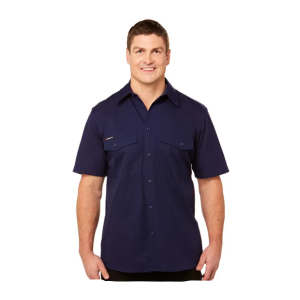 KING GEE K14825 SHORT SLEEVE SHIRT NAVY