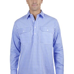 TCBAC RON MENS LONG SLEEVE SHIRT BLUE