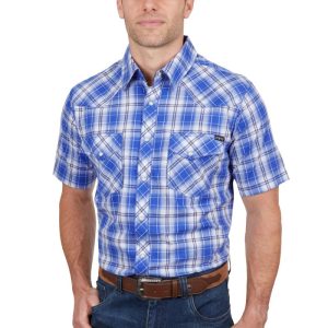 TCBAC MARK SHORT SLEEVE SHIRT ROYAL