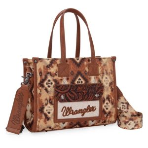 WRANGLER AZTEC CROSSBODY TOTE TAN