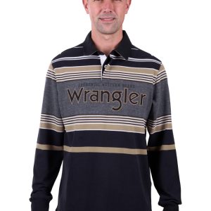 WRANGLER X5W1552243 MENS LUKE RUGBY BLACK/CHARCOAL